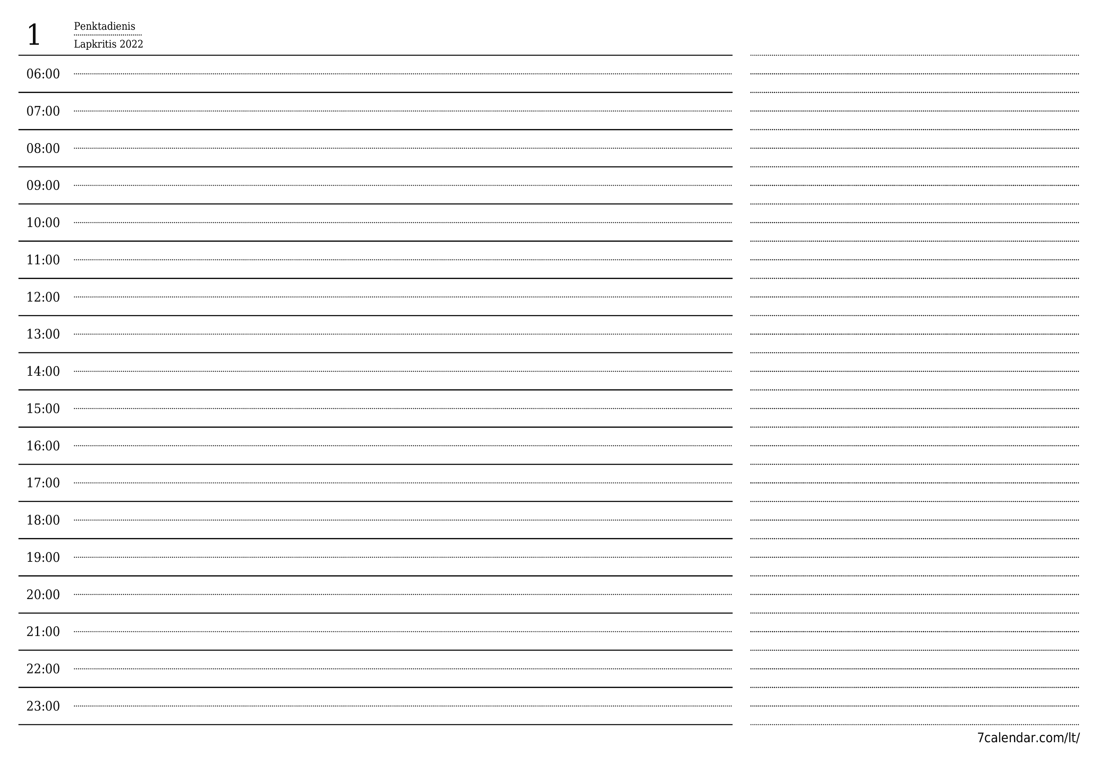 spausdinamas sieninis kalendoriaus šabloną nemokamas horizontaliai Kasdien planuotojas kalendorius Lapkritis (Lap) 2022