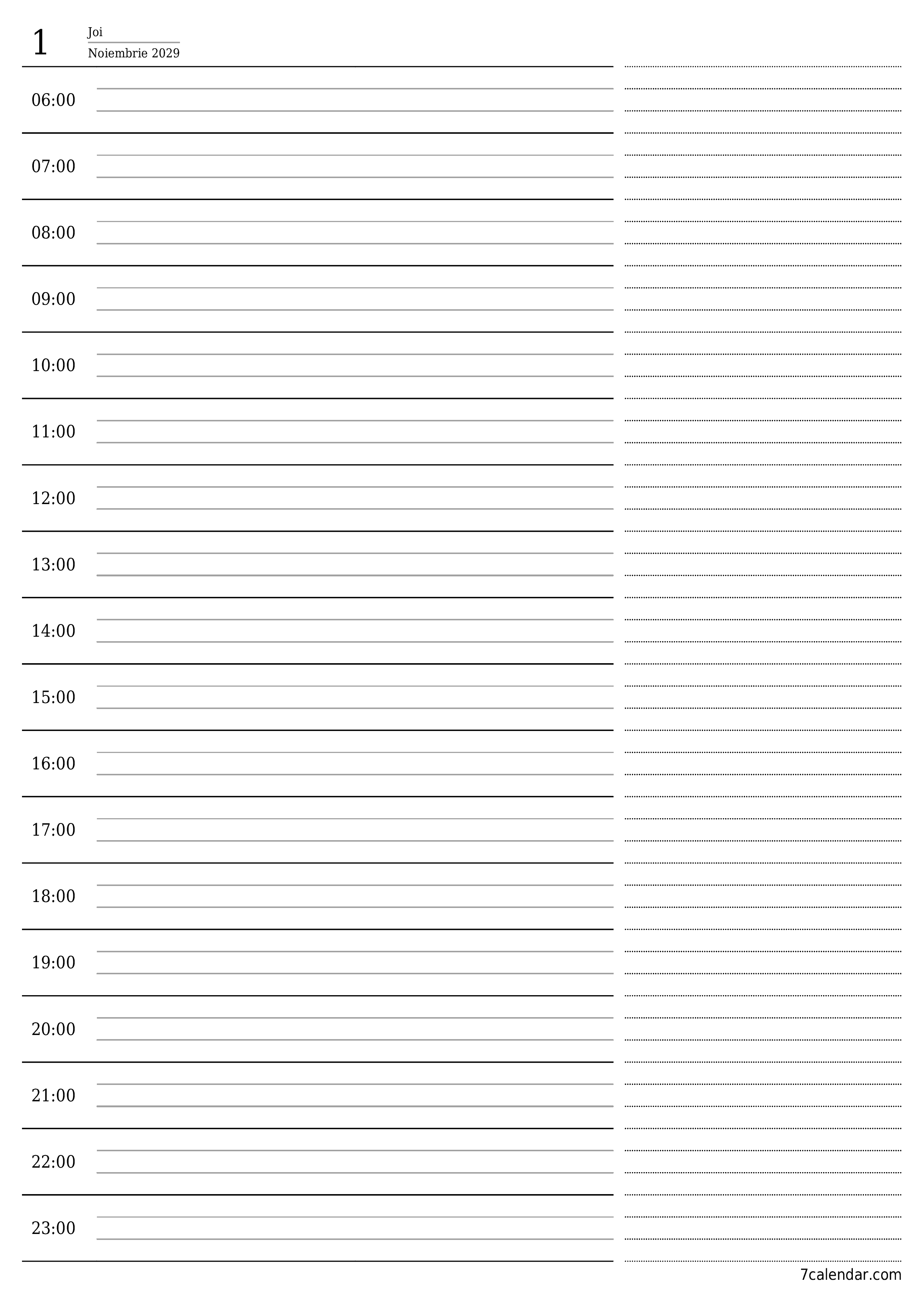  imprimabil de perete șablon de gratuitvertical Zilnic planificator calendar Noiembrie (Nov) 2029