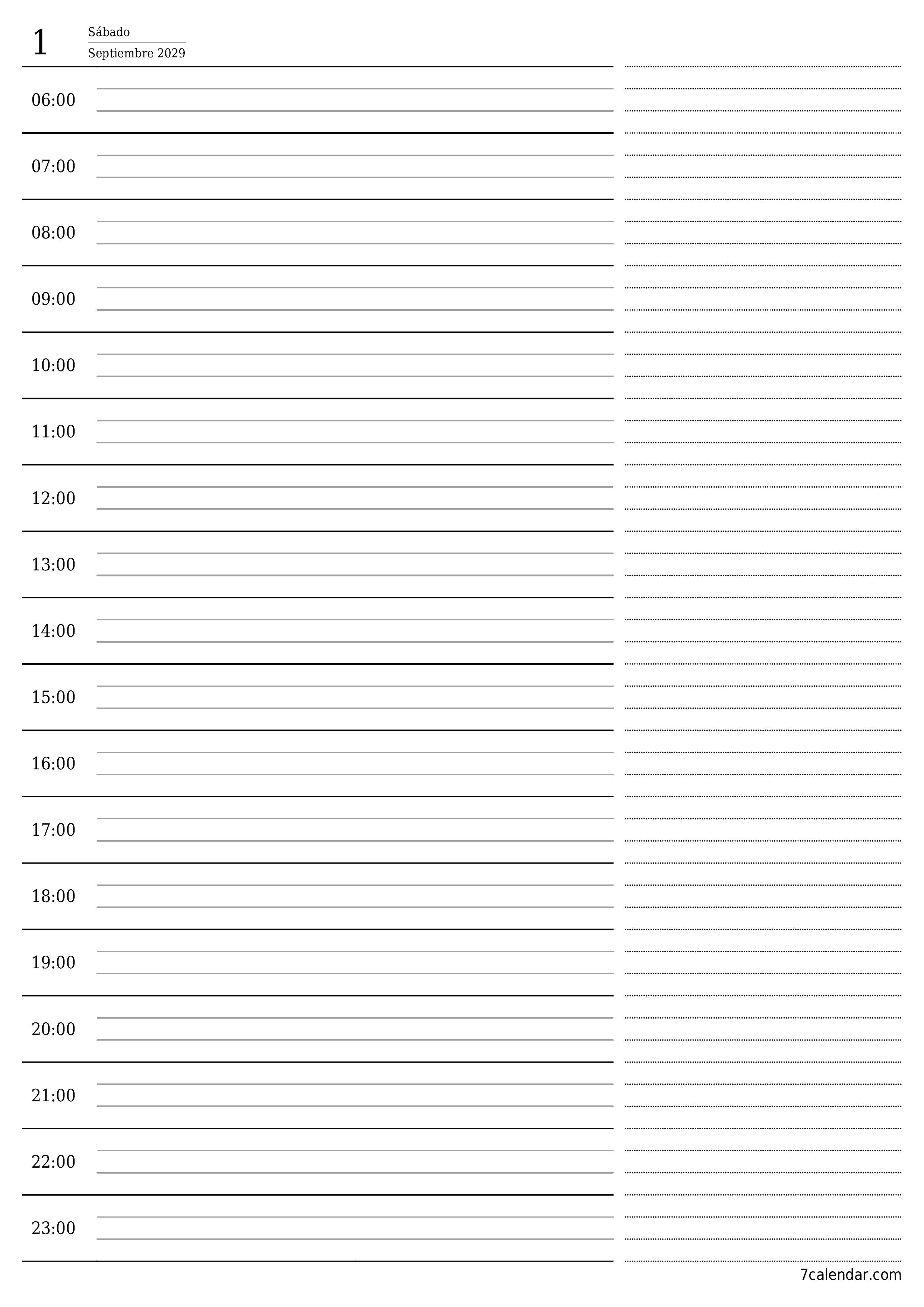  imprimible de pared plantilla de gratisvertical Diario planificador calendario Septiembre (Sep) 2029