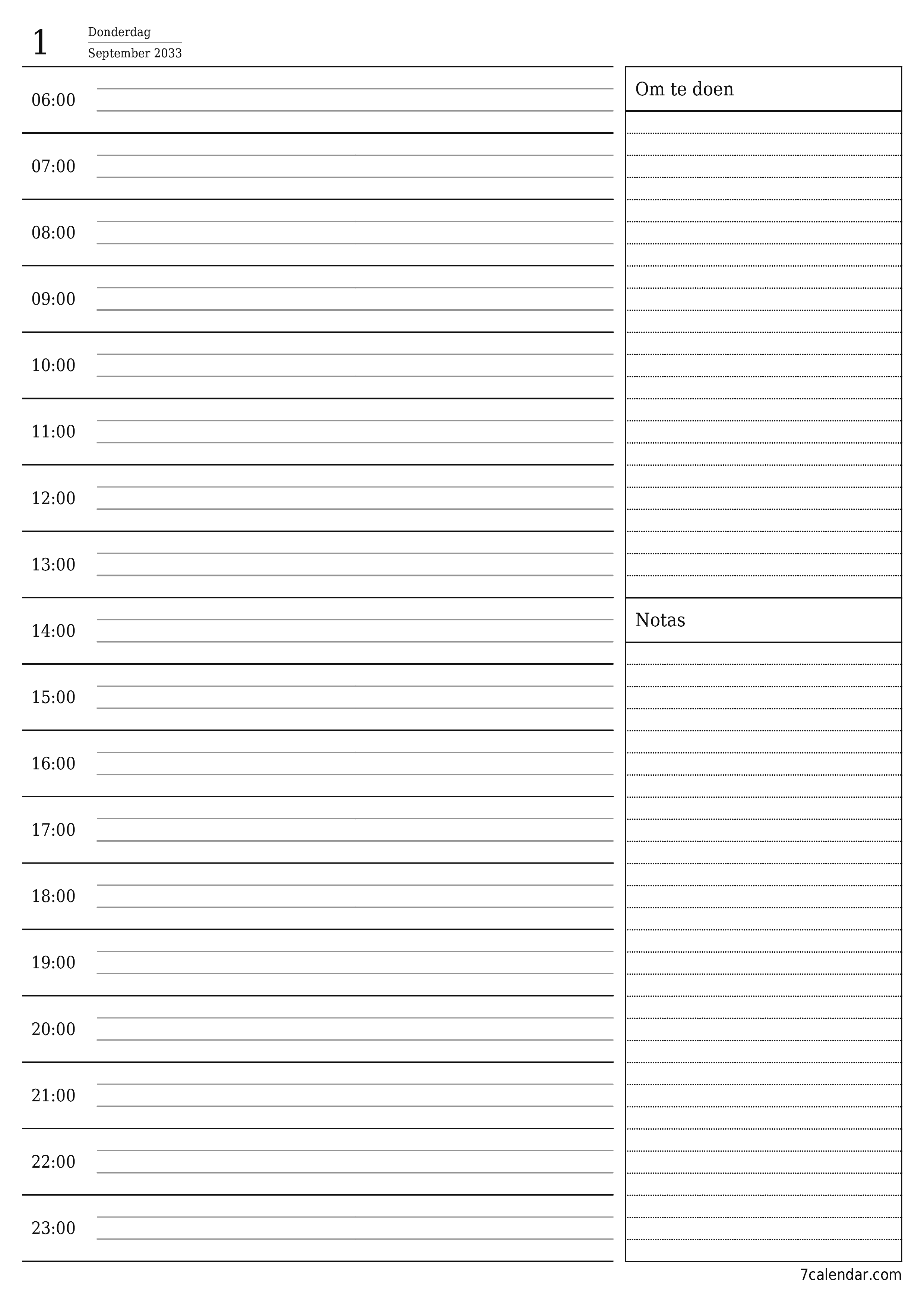 drukbare muur template gratis vertikaal Daagliks beplanner kalender September (Sep) 2033