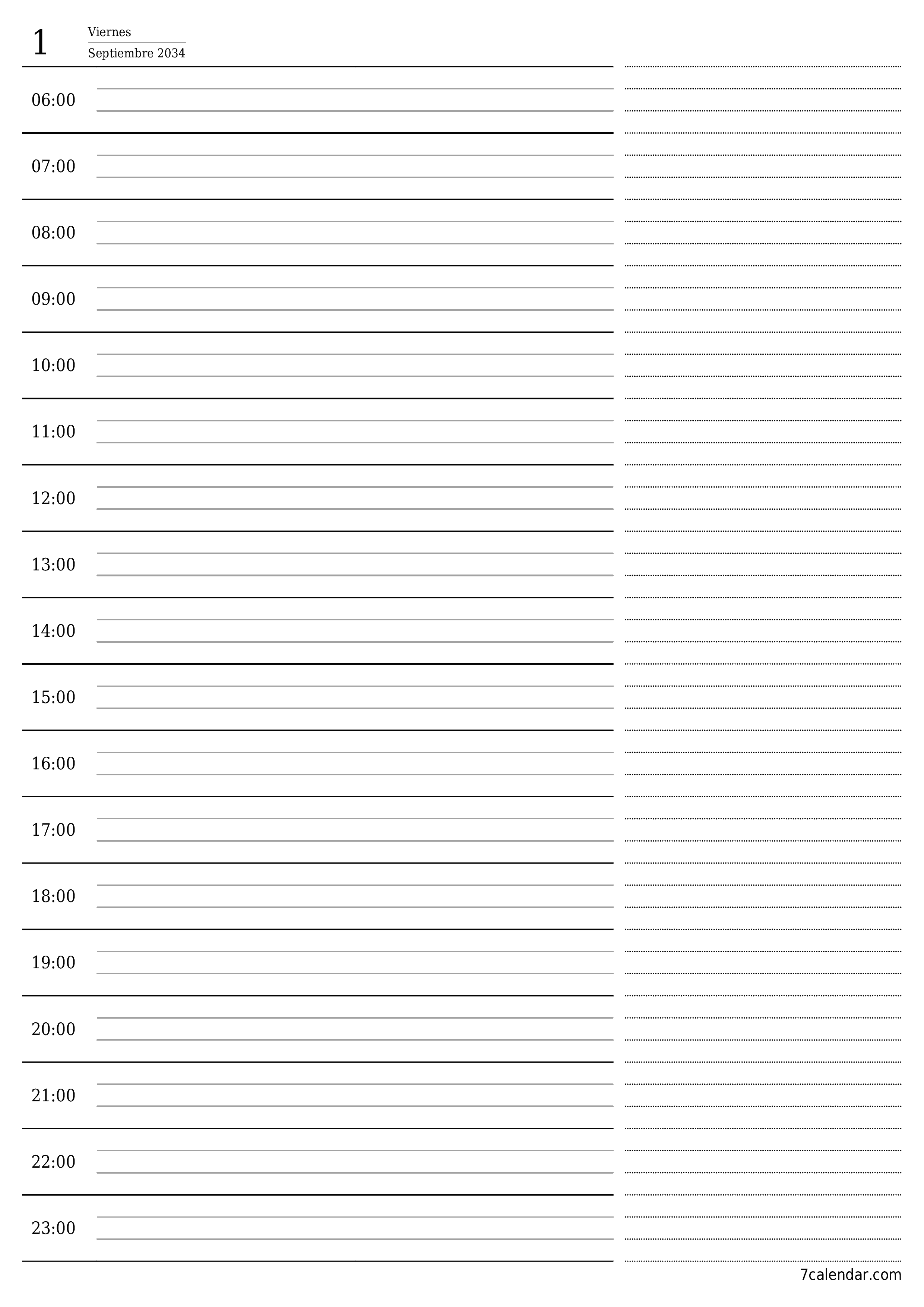  imprimible de pared plantilla de gratisvertical Diario planificador calendario Septiembre (Sep) 2034
