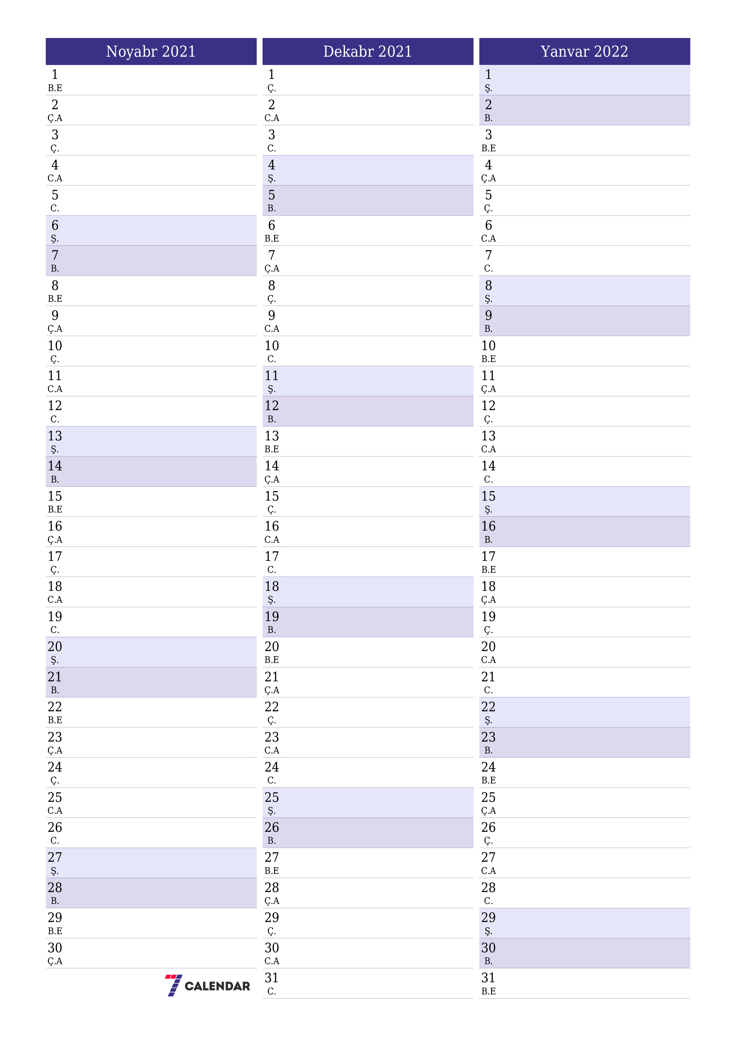 çap edilə bilən divar i şablonu pulsuz şaquli Aylıq planlaşdırıcı təqvim Noyabr (Noy) 2021