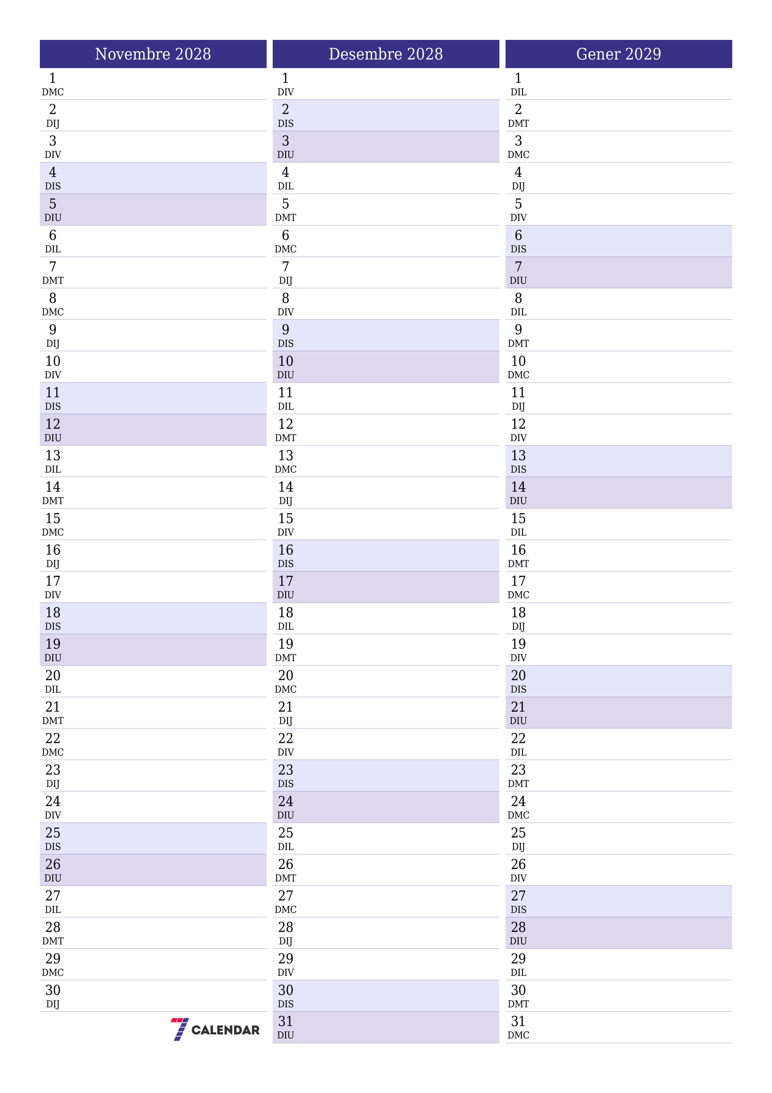 Planificador mensual buit del mes Novembre 2028 amb notes, deseu-lo i imprimiu-lo en format PDF PNG Catalan