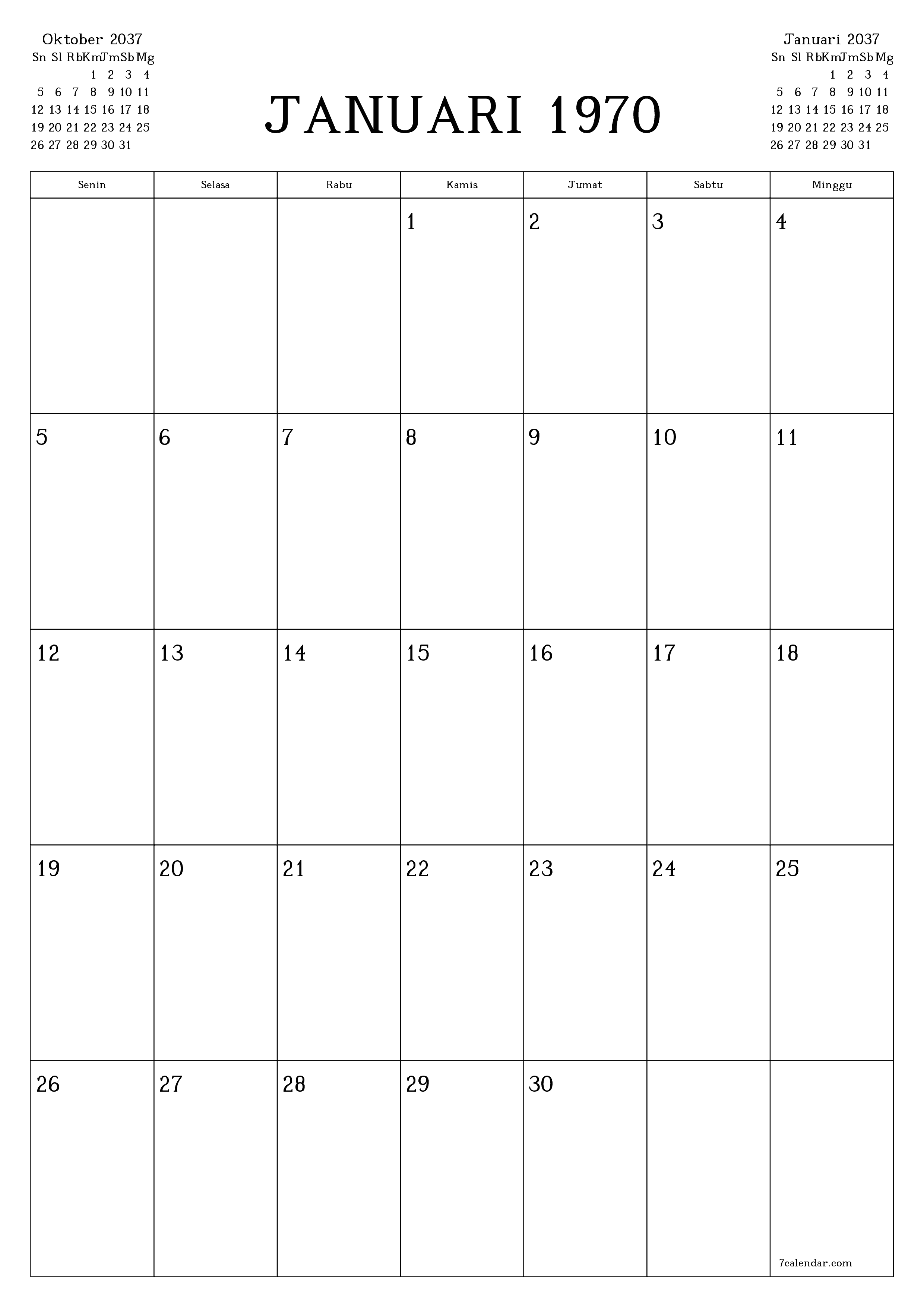  yang dapat dicetak dinding templat gratisvertikal Bulanan perencana kalender November (Nov) 2037