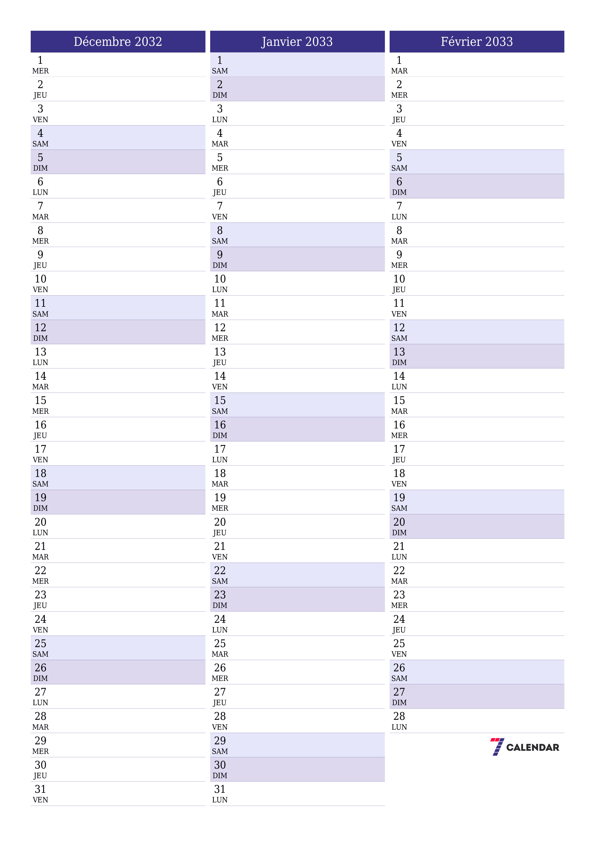  imprimable mural modèle de gratuitverticale Mensuel planificateur calendrier Décembre (Déc) 2032