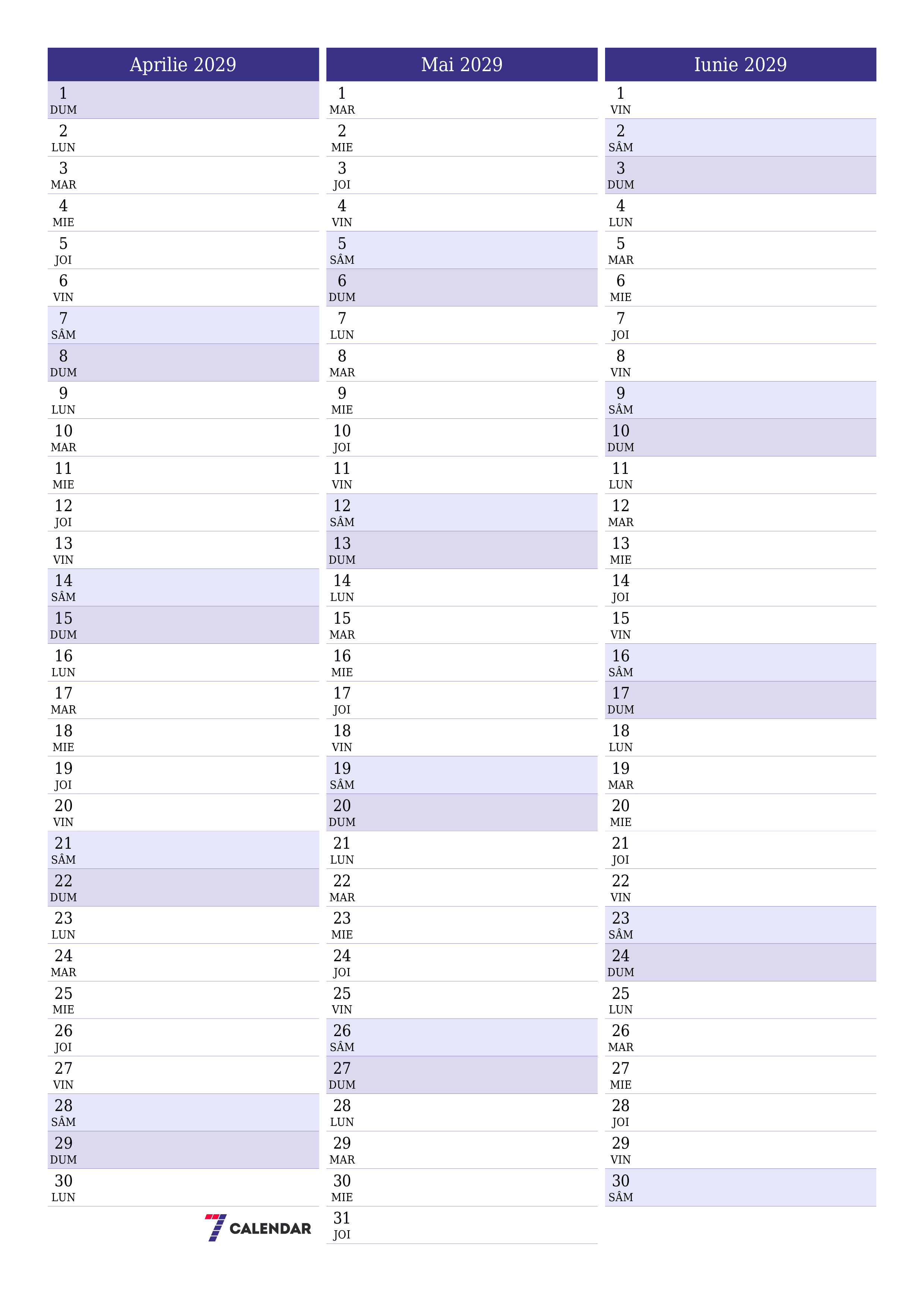  imprimabil de perete șablon de gratuitvertical Lunar planificator calendar Aprilie (Apr) 2029