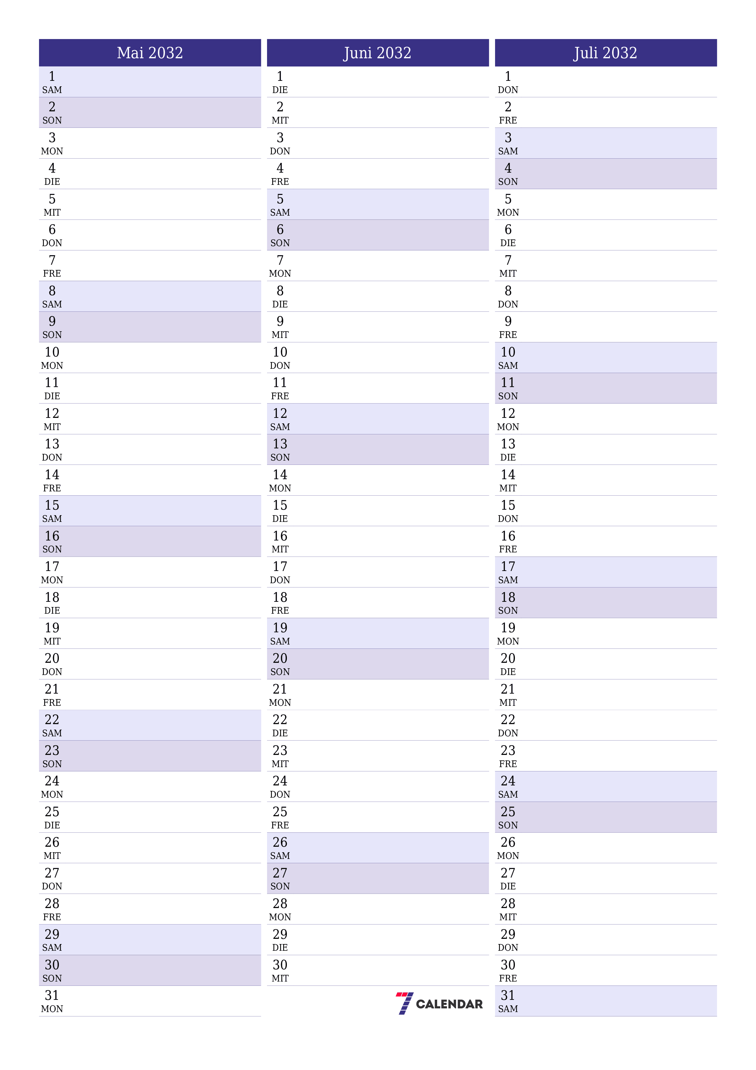  zum Ausdrucken Wandkalender vorlage kostenloser vertikal Monatlich Planer Kalender Mai (Mai) 2032