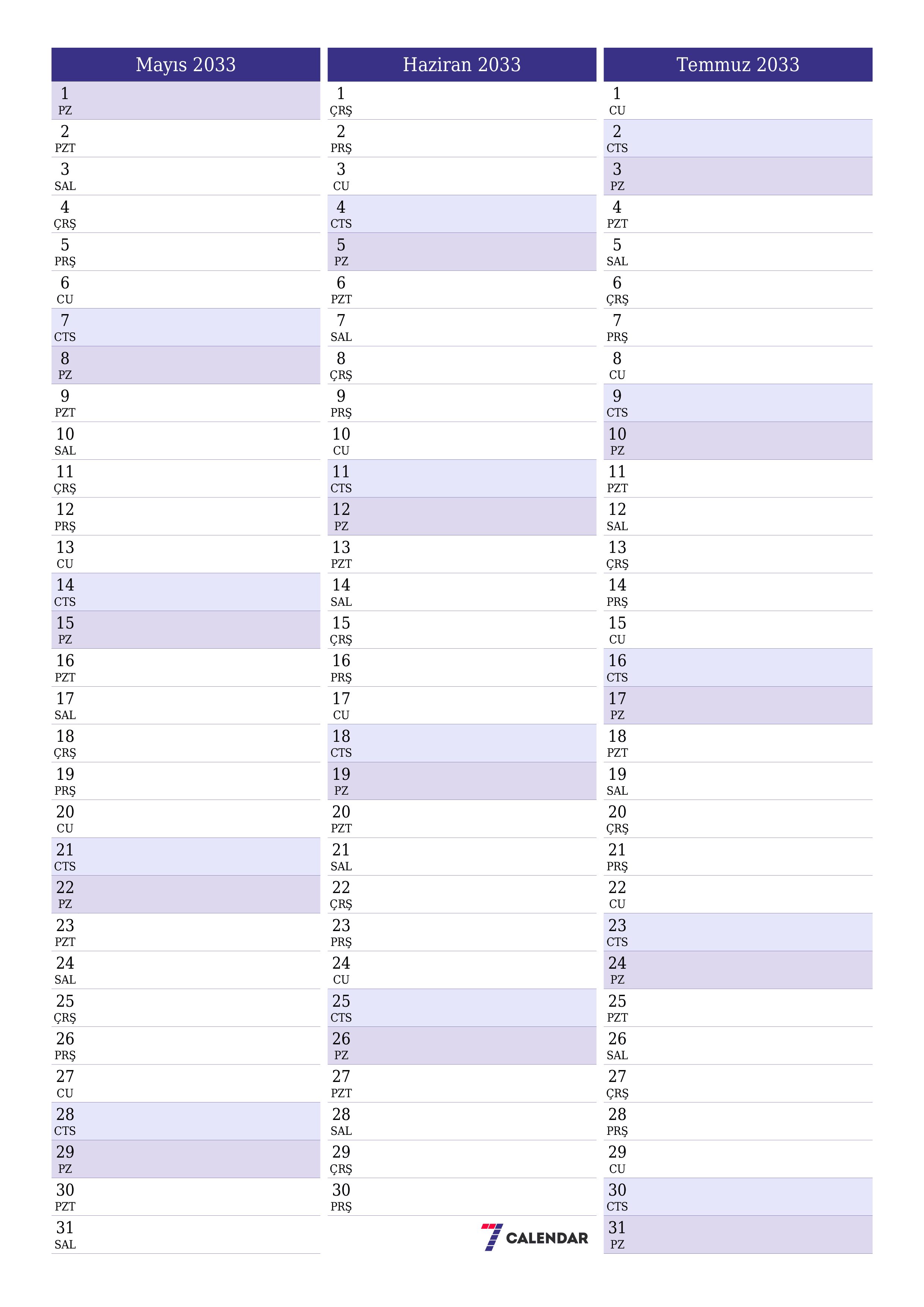 yazdırılabilir duvar i şablonu ücretsiz dikey Aylık planlayıcı takvim Mayıs (May) 2033