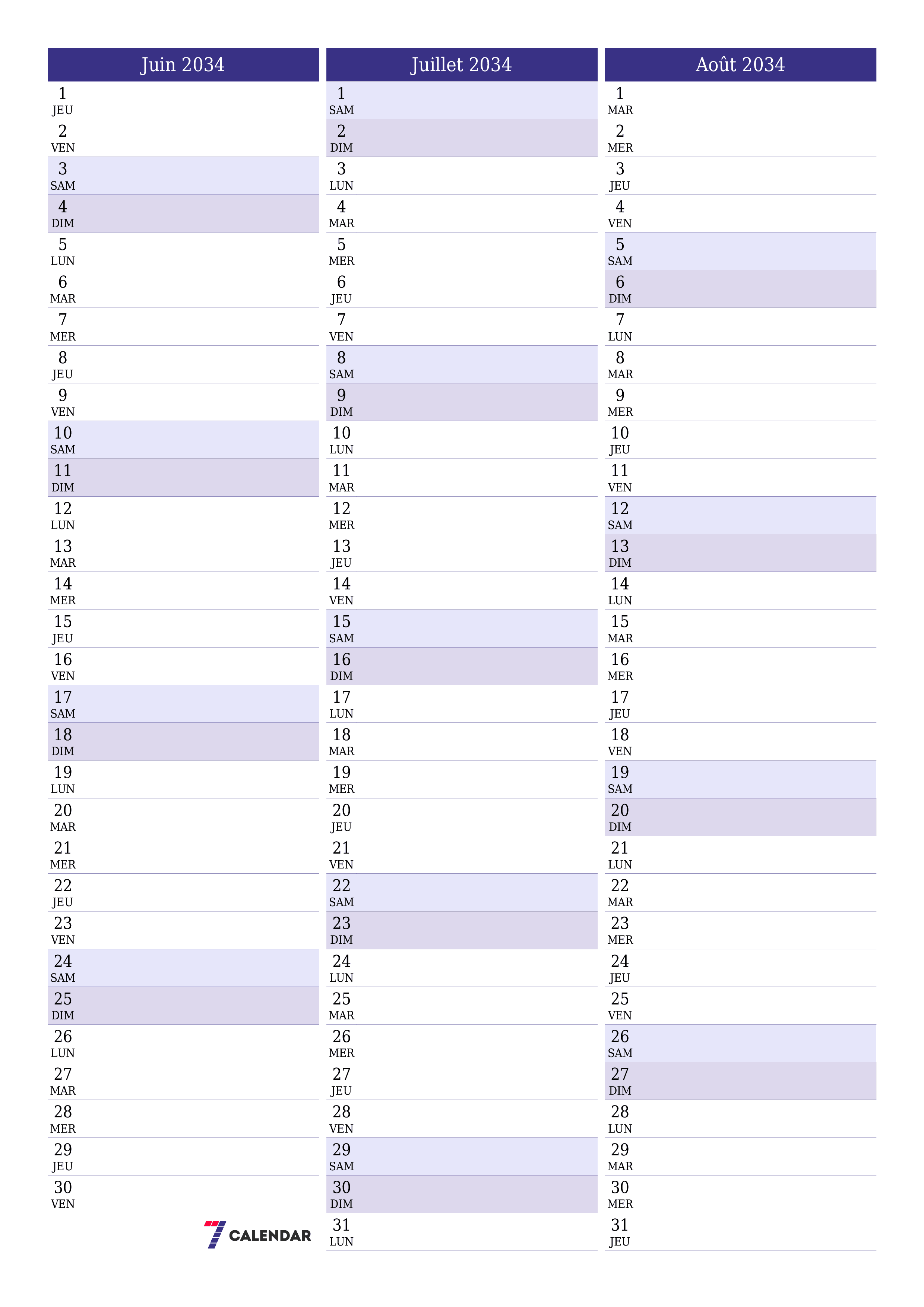  imprimable mural modèle de gratuitverticale Mensuel planificateur calendrier Juin (Jui) 2034