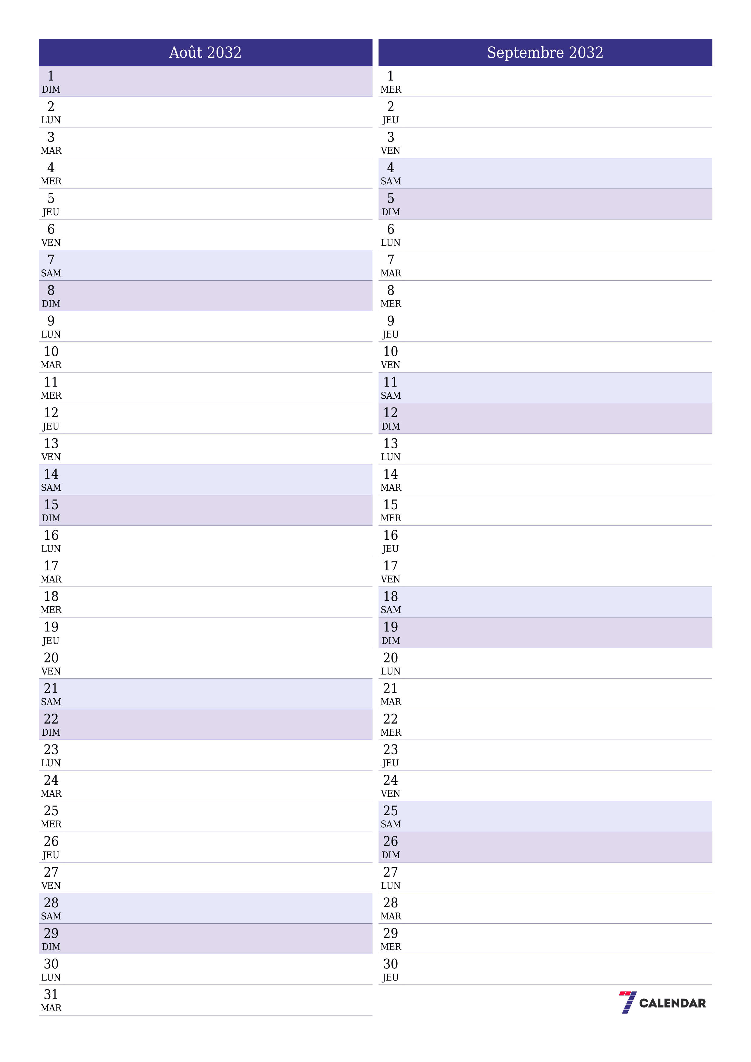  imprimable mural modèle de gratuitverticale Mensuel planificateur calendrier Août (Aou) 2032