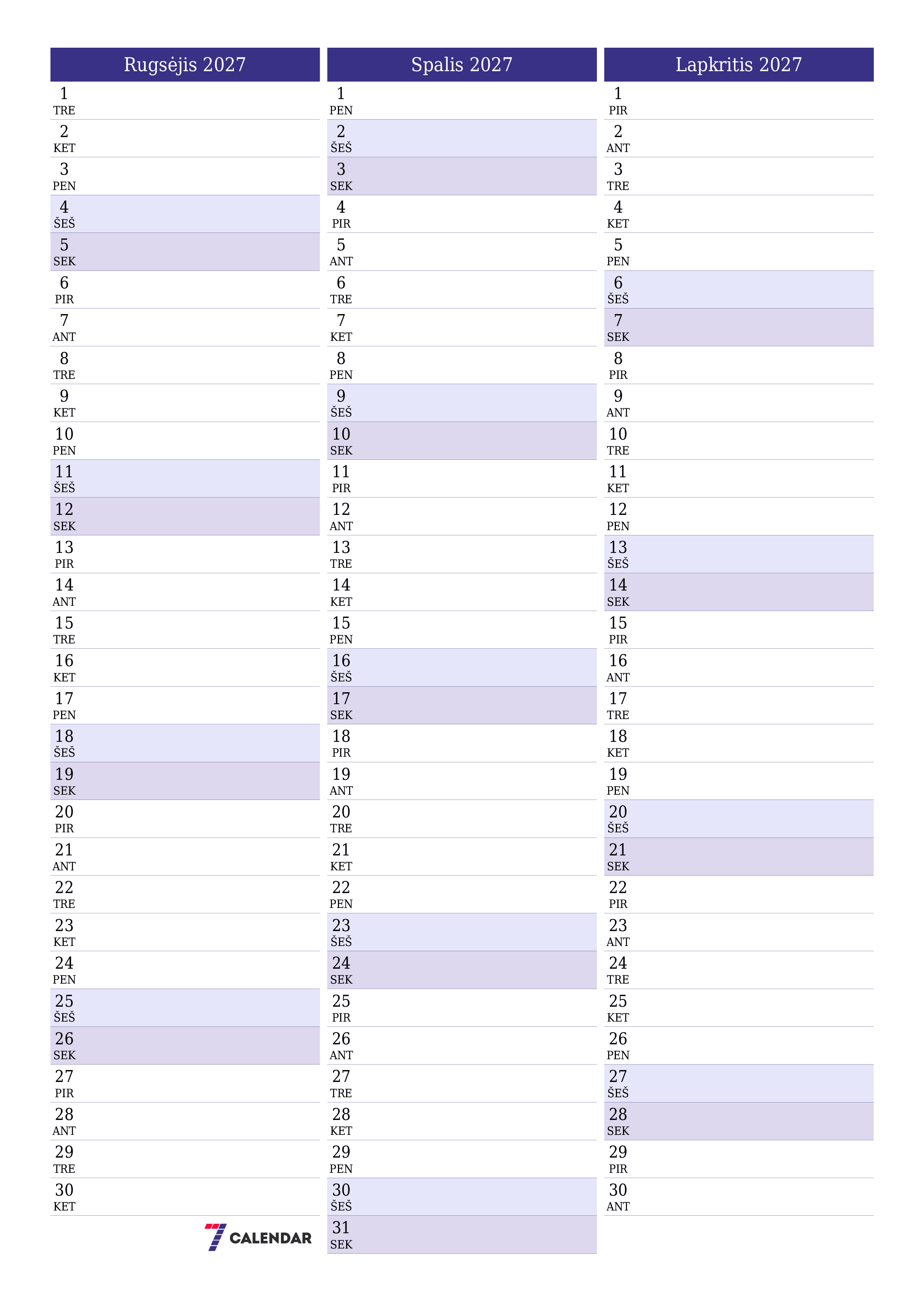 Ištuštinti mėnesio Rugsėjis 2027 mėnesio planavimo priemonę su užrašais, išsaugoti ir atsispausdinti PDF formate PNG Lithuanian