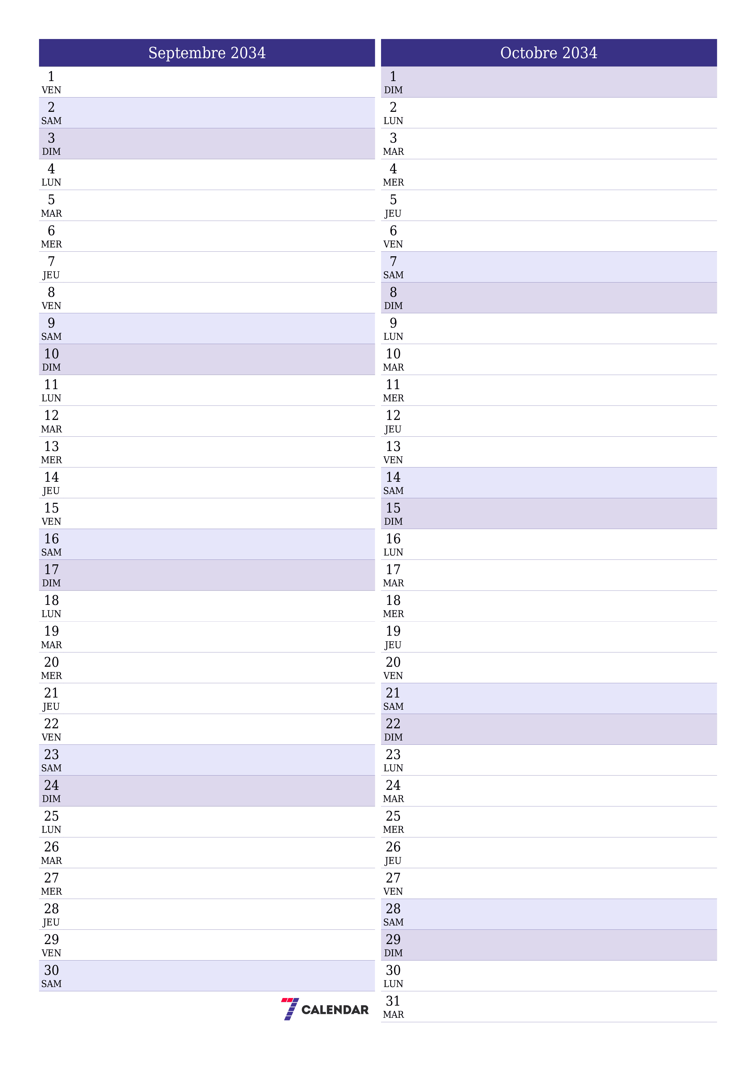  imprimable mural modèle de gratuitverticale Mensuel planificateur calendrier Septembre (Sep) 2034
