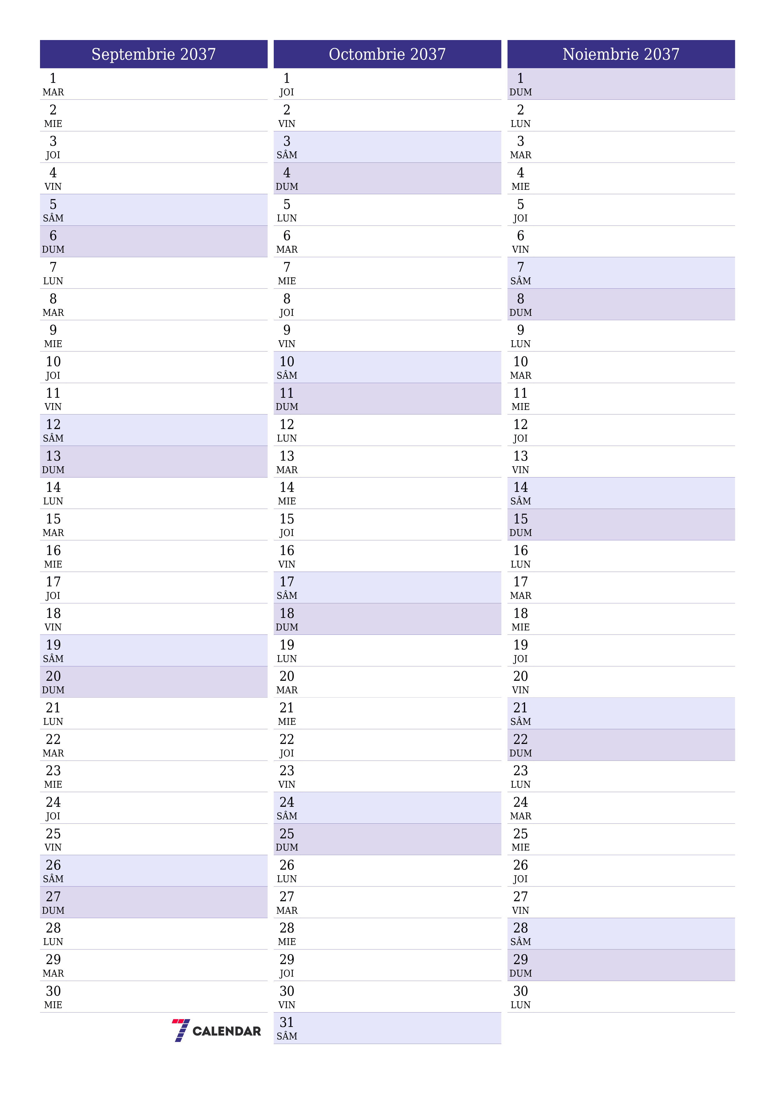  imprimabil de perete șablon de gratuitvertical Lunar planificator calendar Septembrie (Sep) 2037