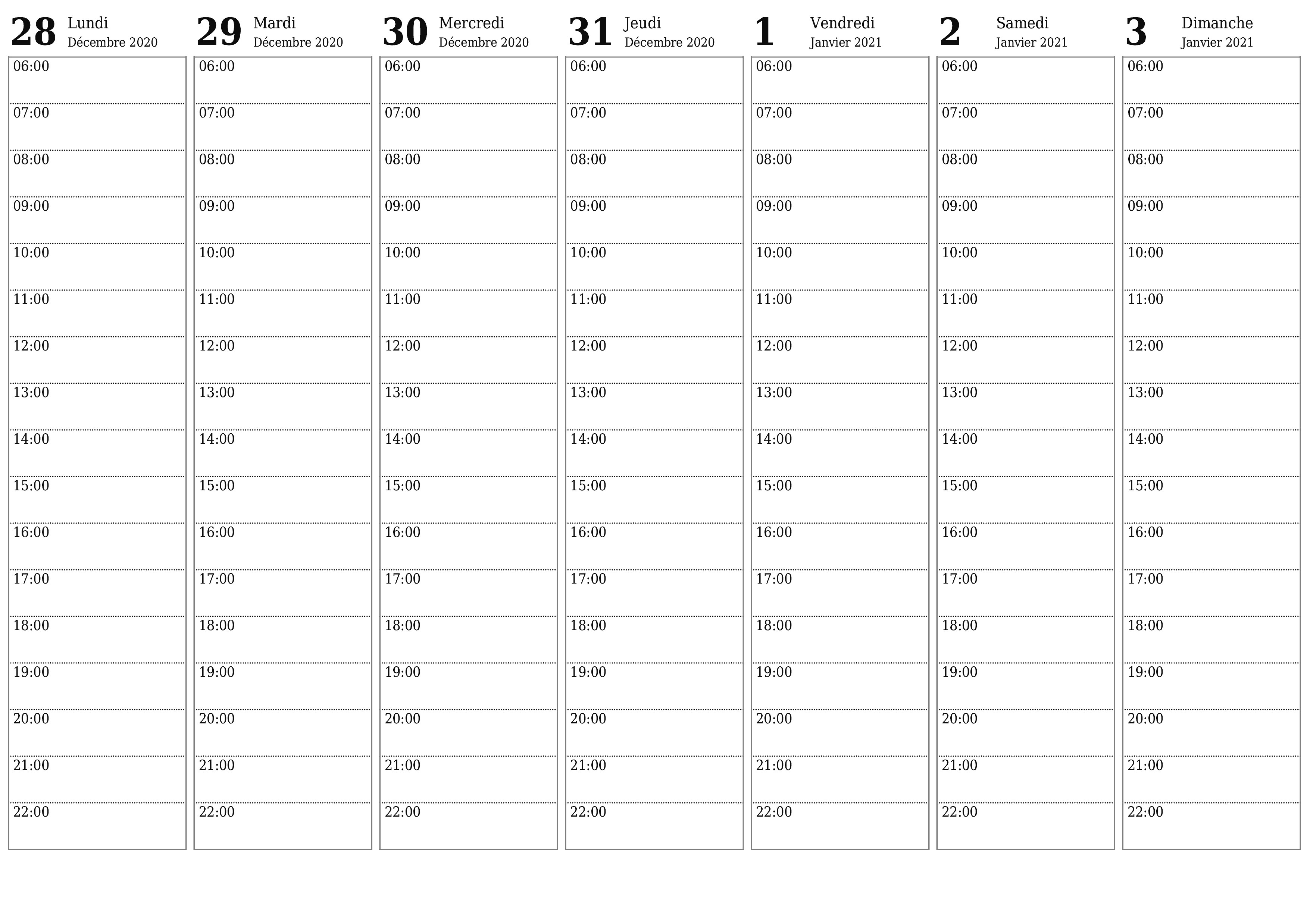  imprimable mural modèle de gratuithorizontal Hebdomadaire planificateur calendrier Janvier (Jan) 2021