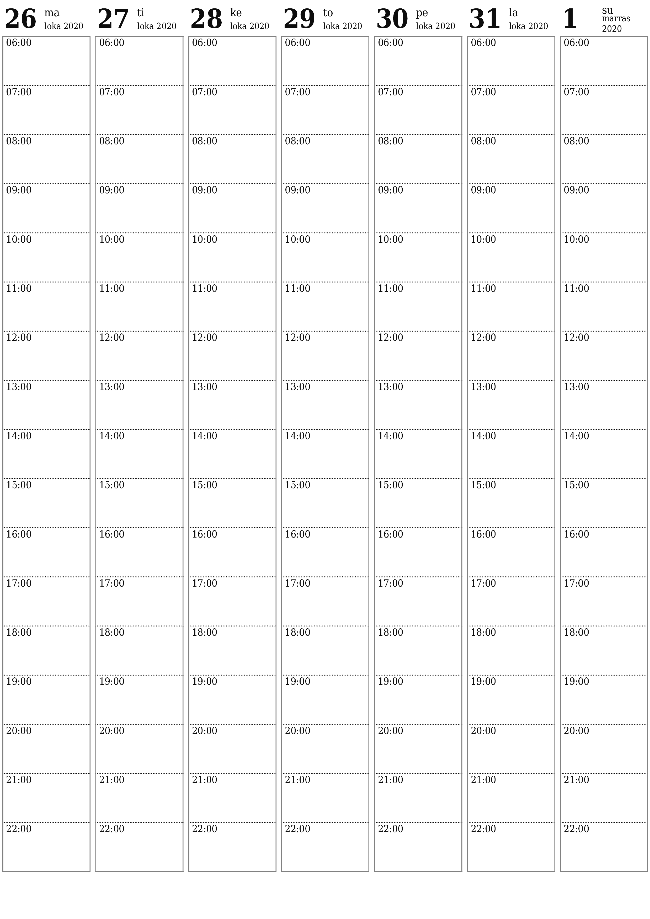 Tyhjennä viikkosuunnittelija viikkojen ajan Marraskuu 2020 muistiinpanoilla, tallenna ja tulosta PDF-muotoon PNG Finnish