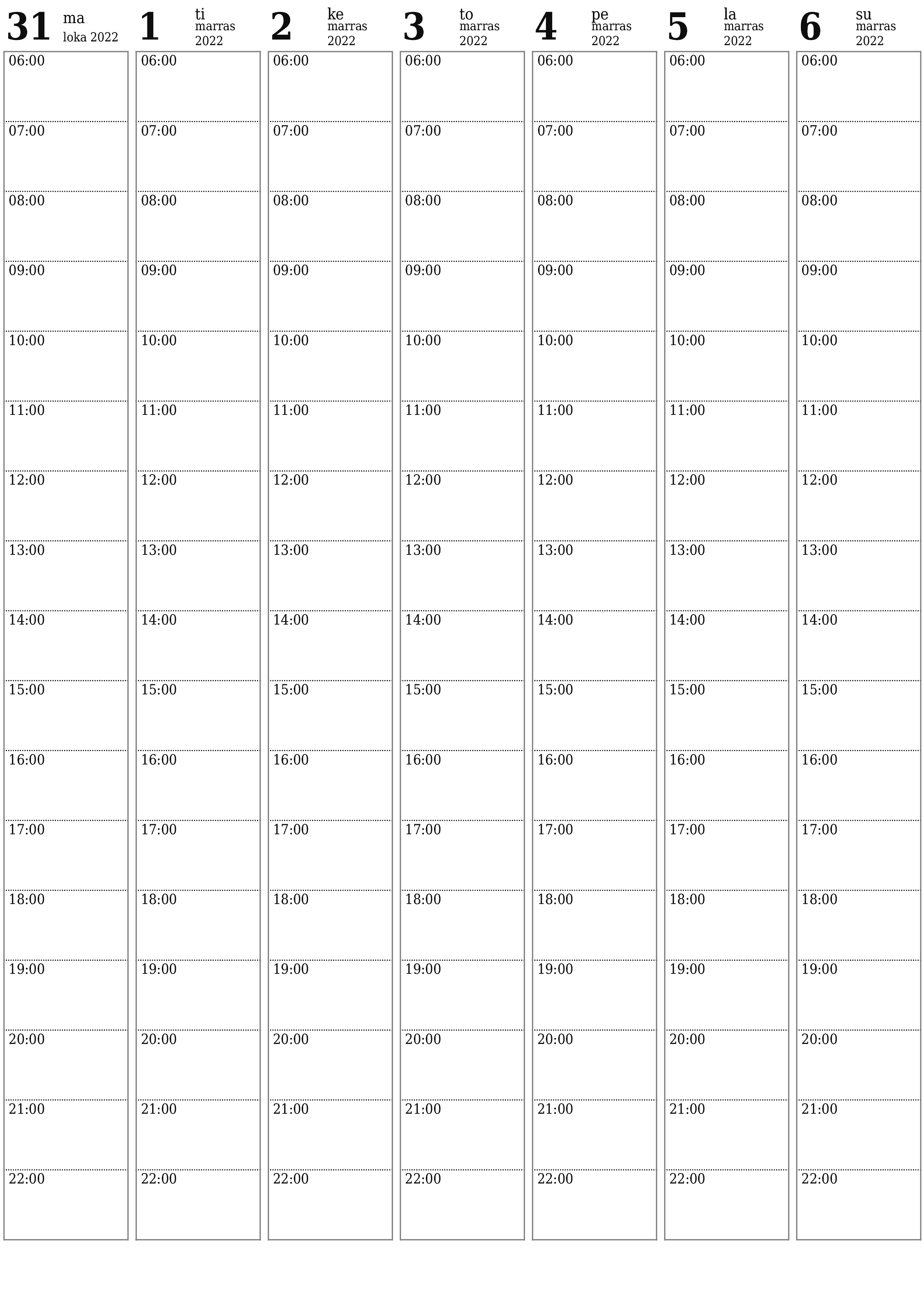 Tyhjennä viikkosuunnittelija viikkojen ajan Marraskuu 2022 muistiinpanoilla, tallenna ja tulosta PDF-muotoon PNG Finnish