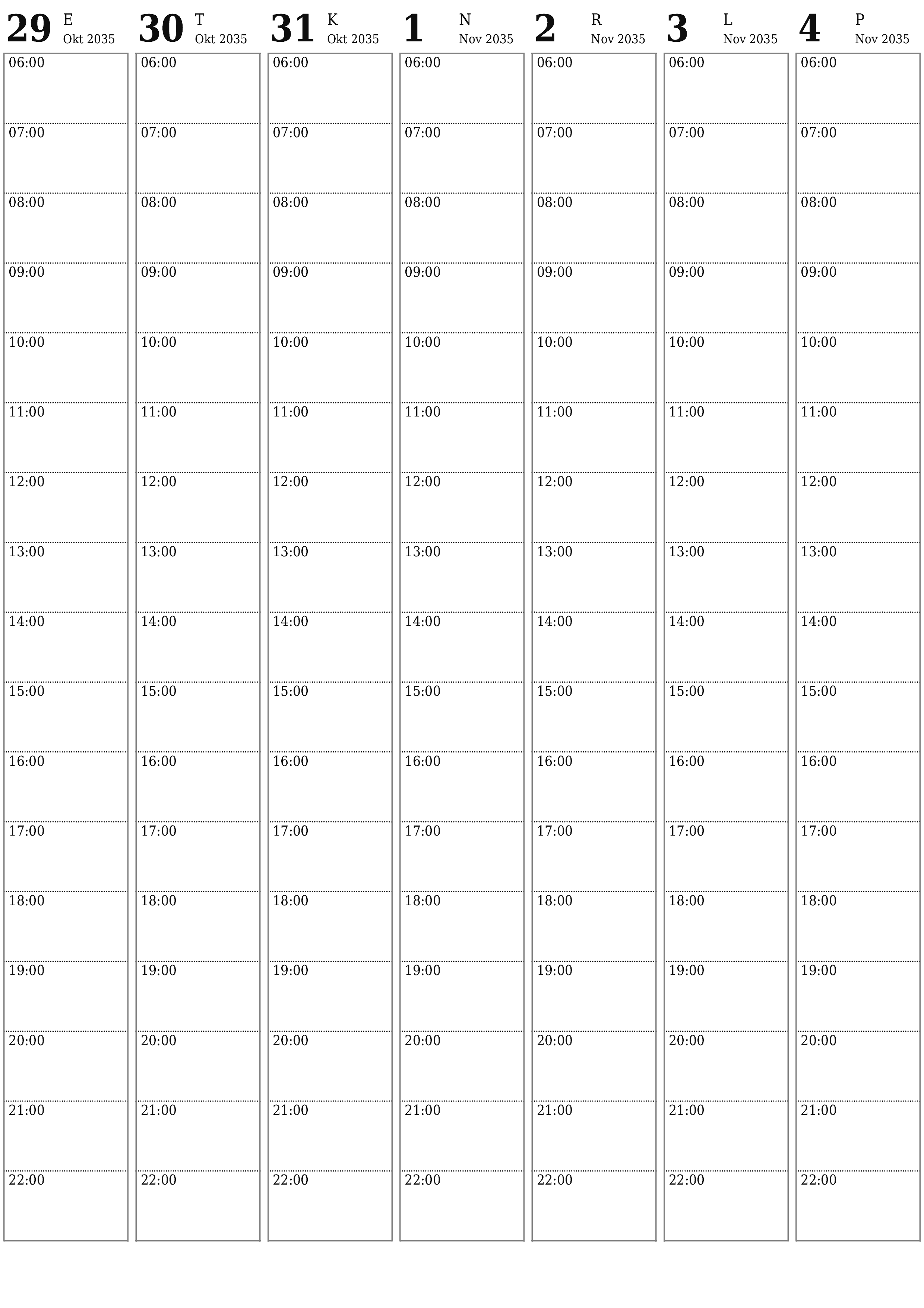 prinditav seina kalendri mall tasuta vertikaalne Nädalane planeerija kalender November (Nov) 2035