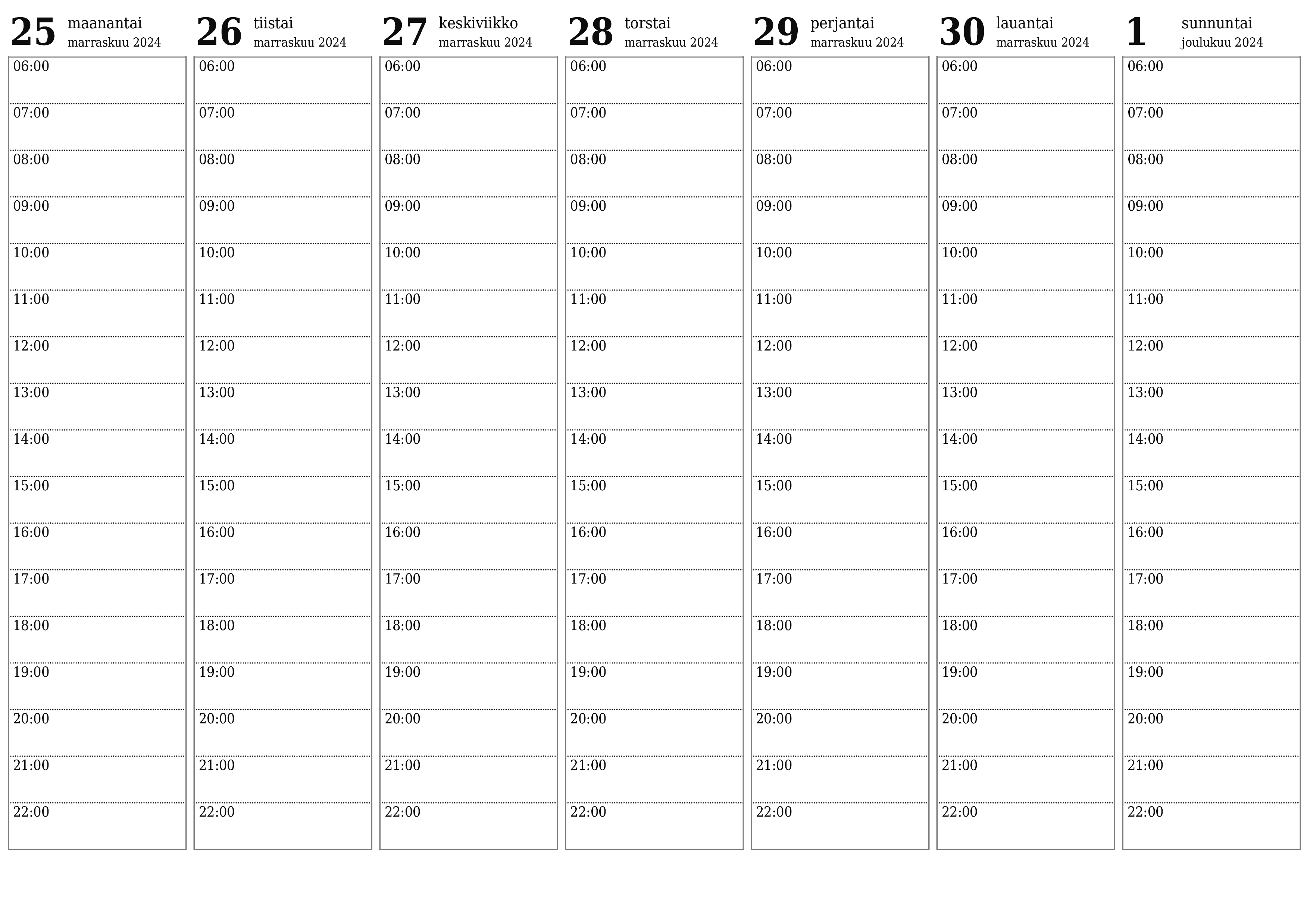 Tyhjennä viikkosuunnittelija viikkojen ajan joulukuu 2024 muistiinpanoilla, tallenna ja tulosta PDF-muotoon PNG Finnish