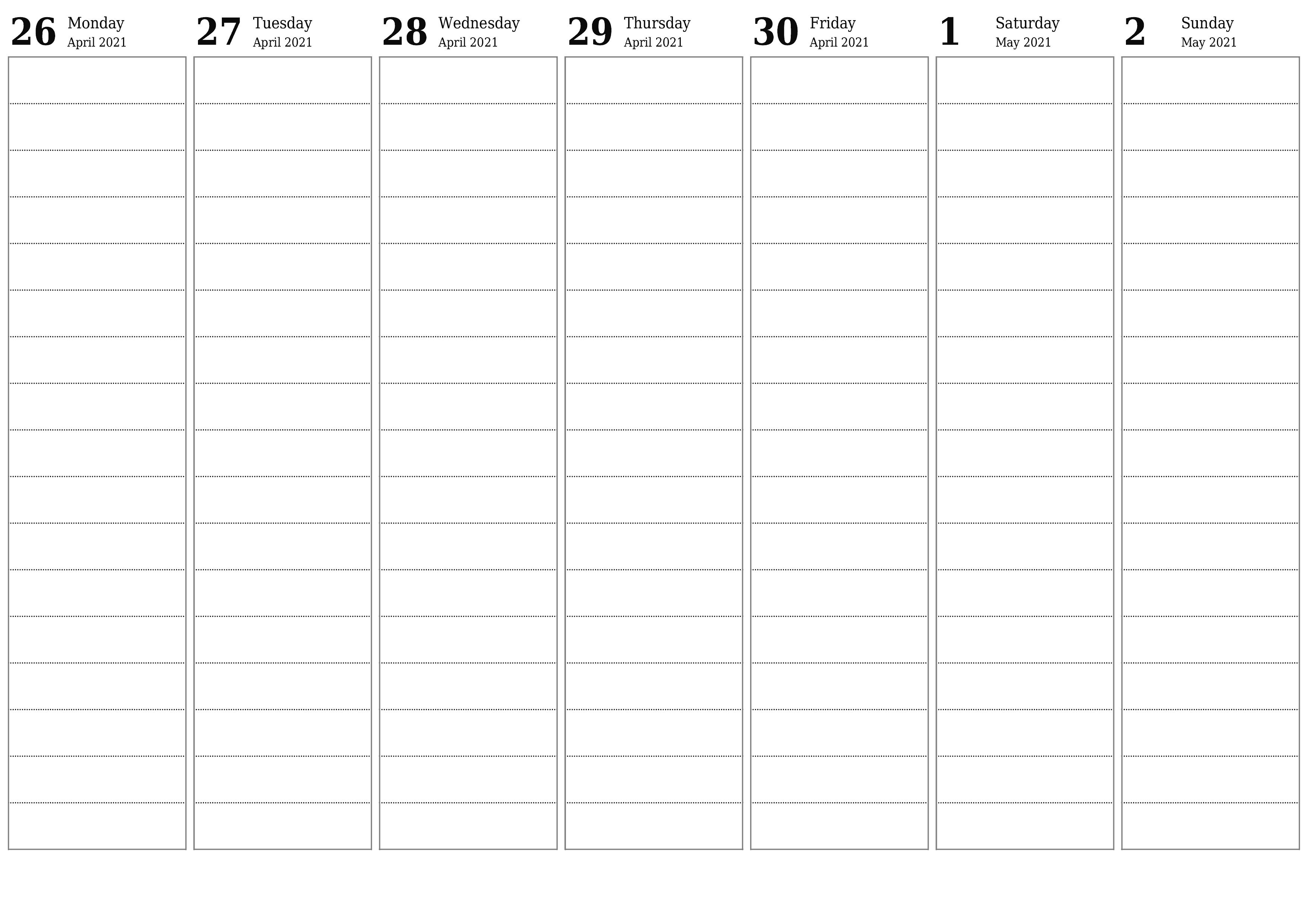 Blank weekly dated HD template image of calendar for week May 2021 save and print to PDF PNG English - 7calendar.com