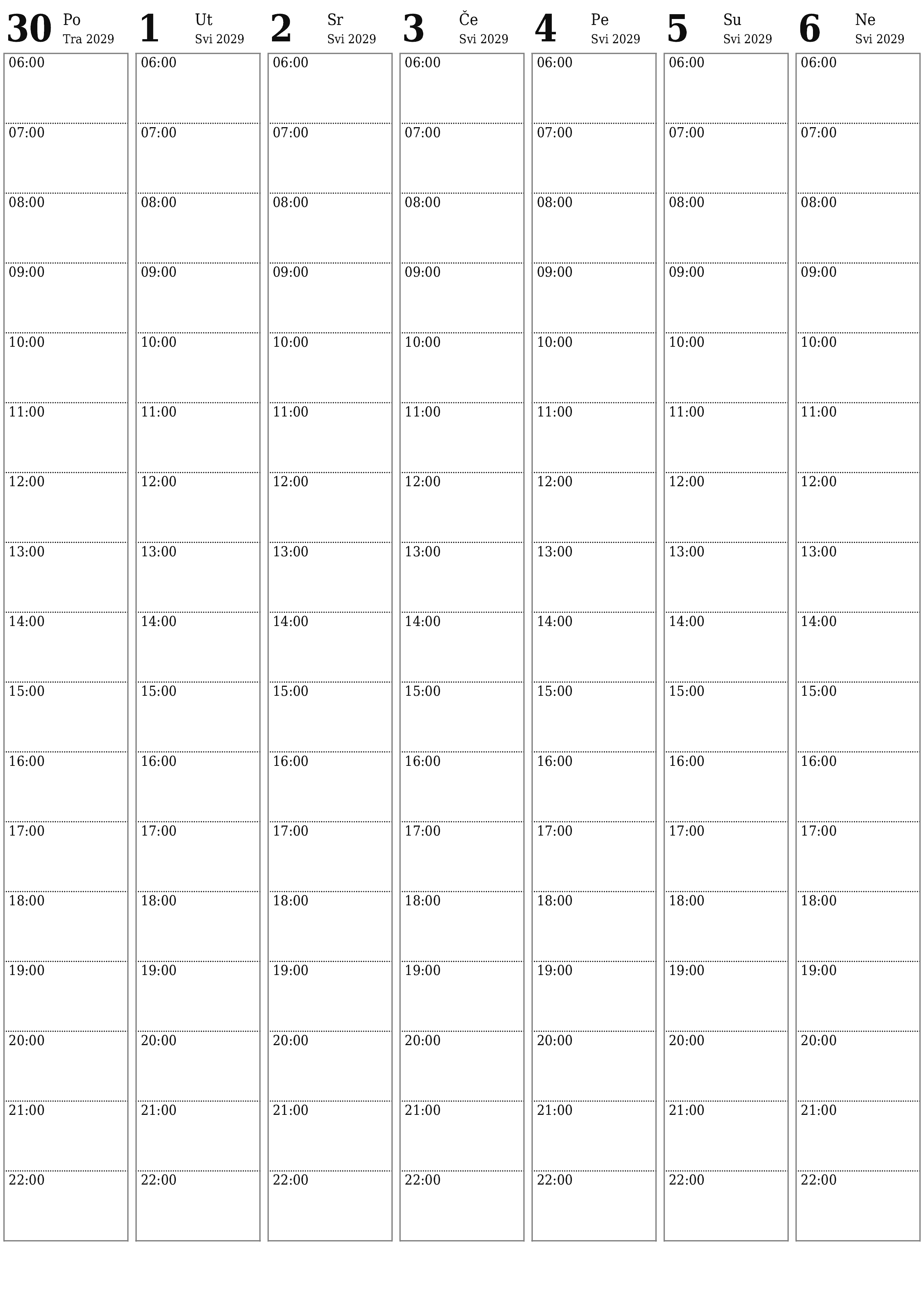  za ispis zidni predložak a besplatni okomito Tjedni planer kalendar Svibanj (Svi) 2029