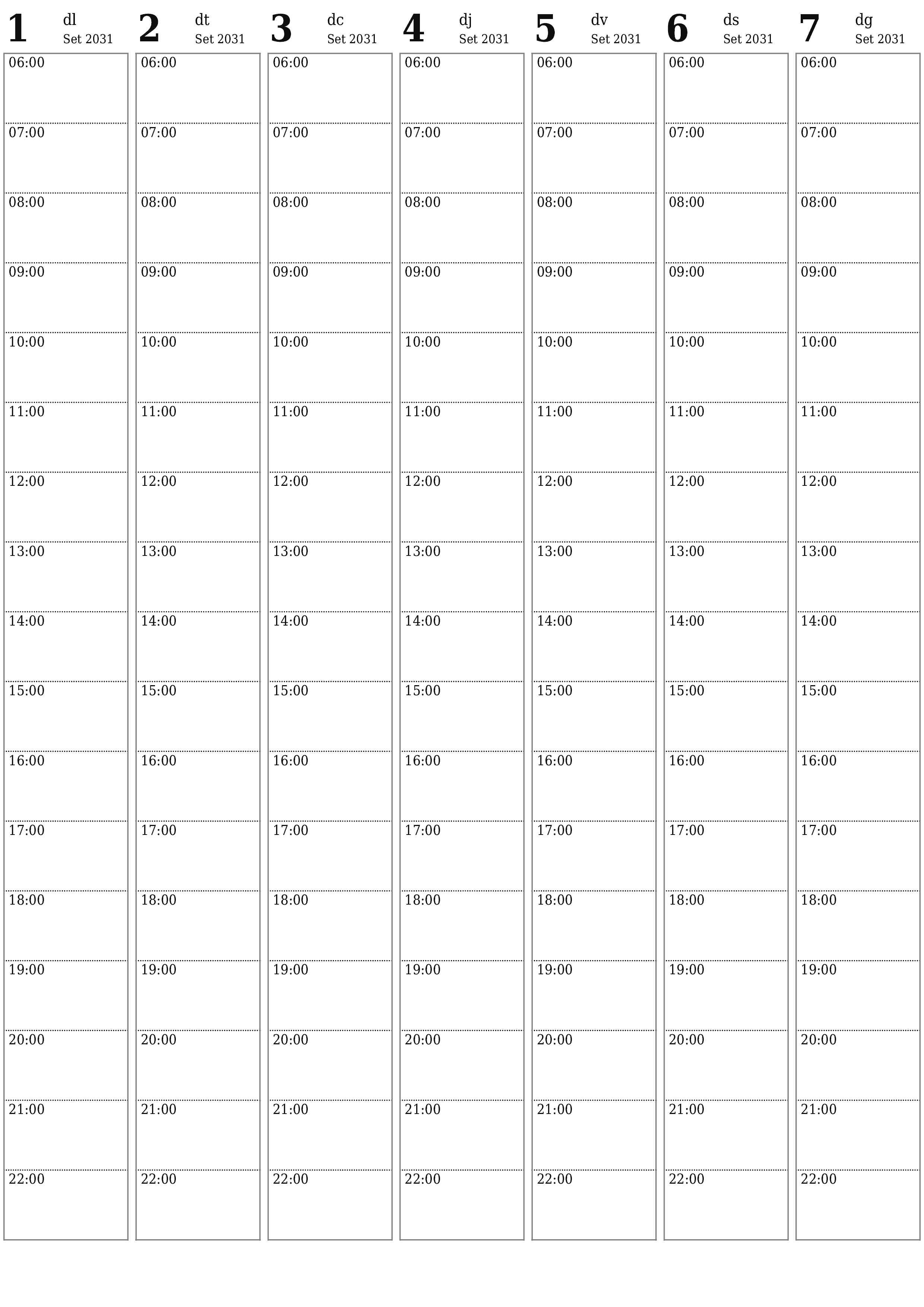  imprimible de paret plantilla de gratuïtvertical Setmanal planificador calendari Setembre (Set) 2031