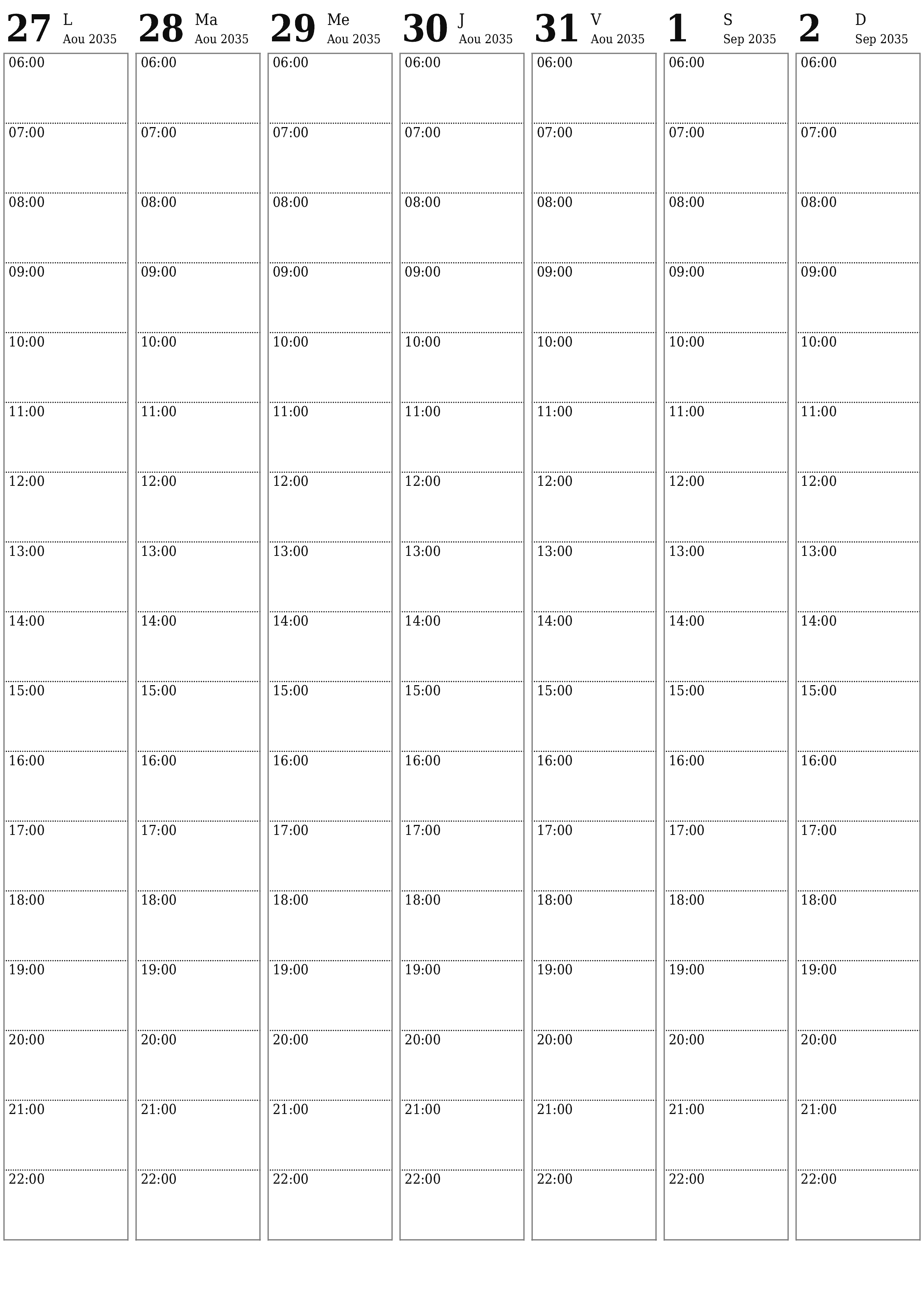  imprimable mural modèle de gratuitverticale Hebdomadaire planificateur calendrier Septembre (Sep) 2035
