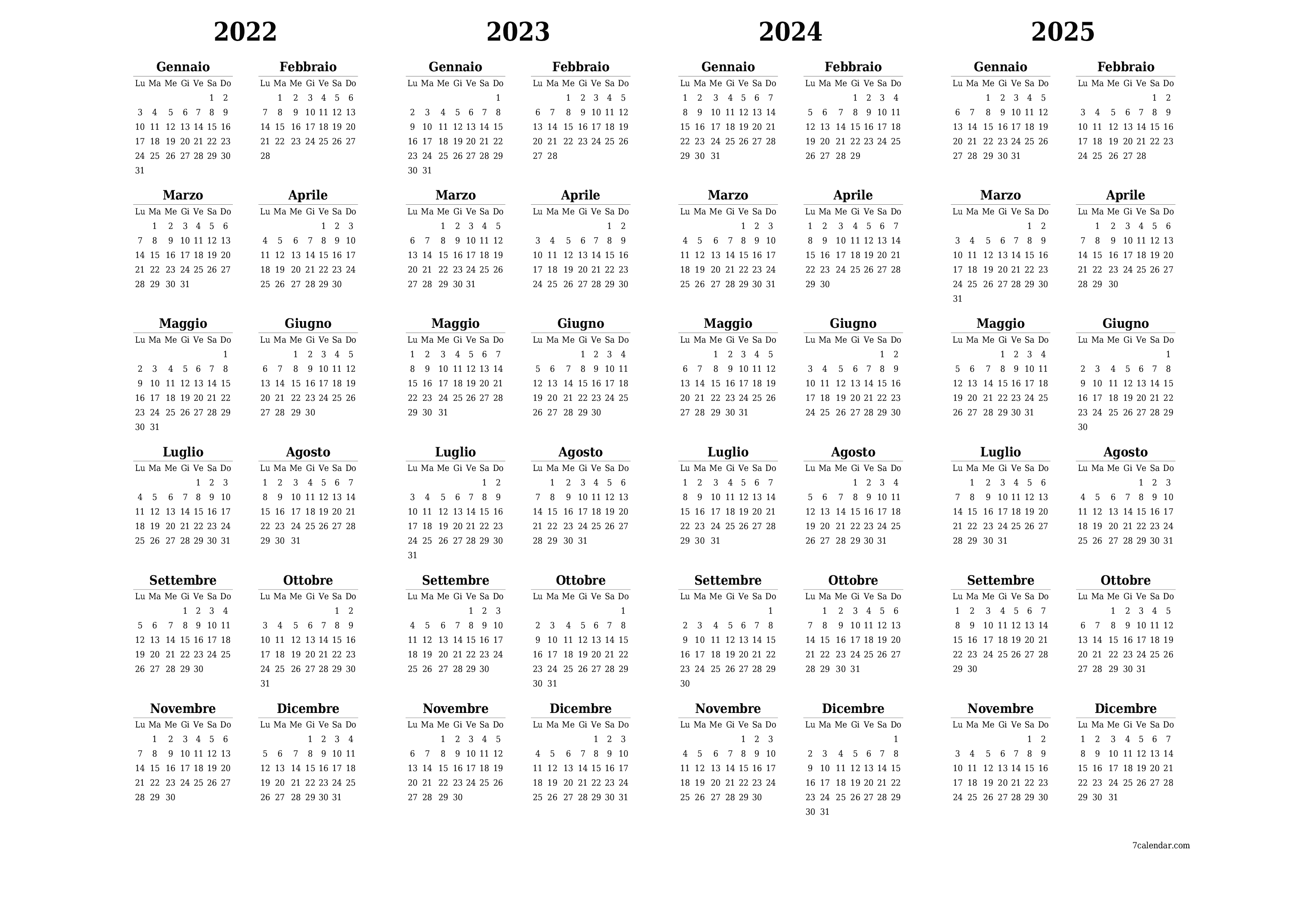  stampabile da parete modello di gratuitoorizzontale Annuale calendario Settembre (Set) 2022