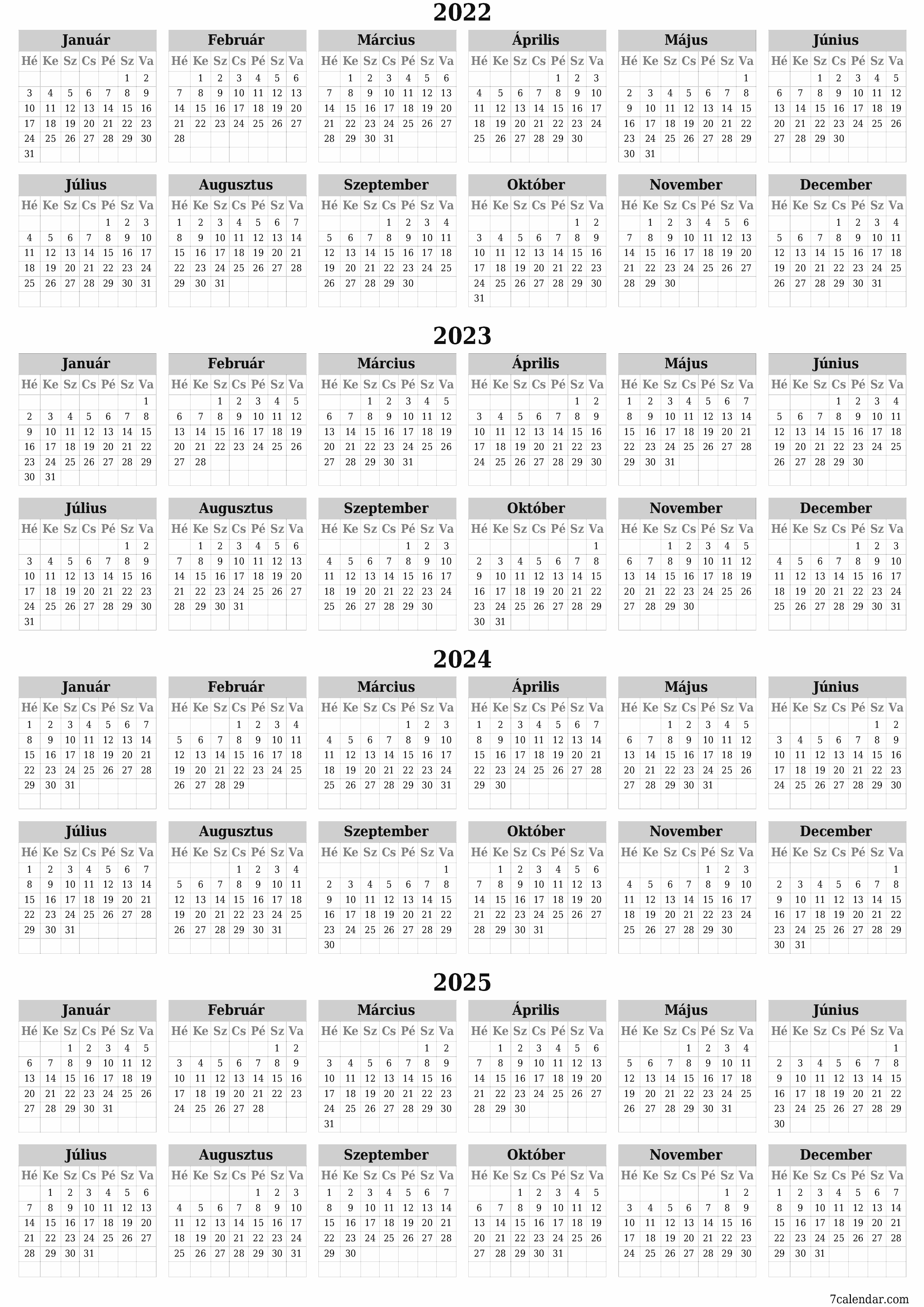 nyomtatható fali sablon ingyenes függőleges Éves naptár Augusztus (Aug) 2022