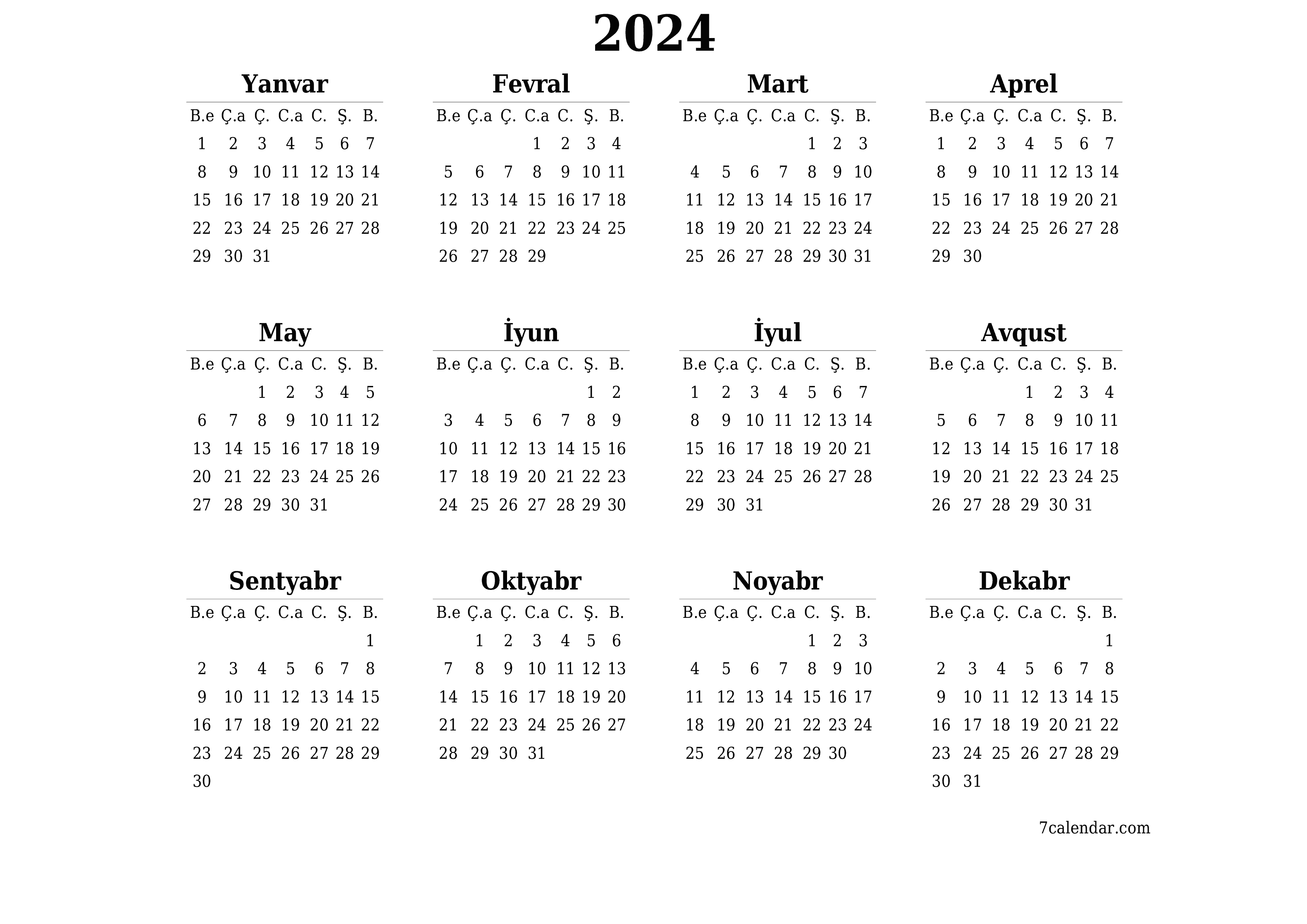 çap edilə bilən divar i şablonu pulsuz üfüqi İllik təqvim May (May) 2024