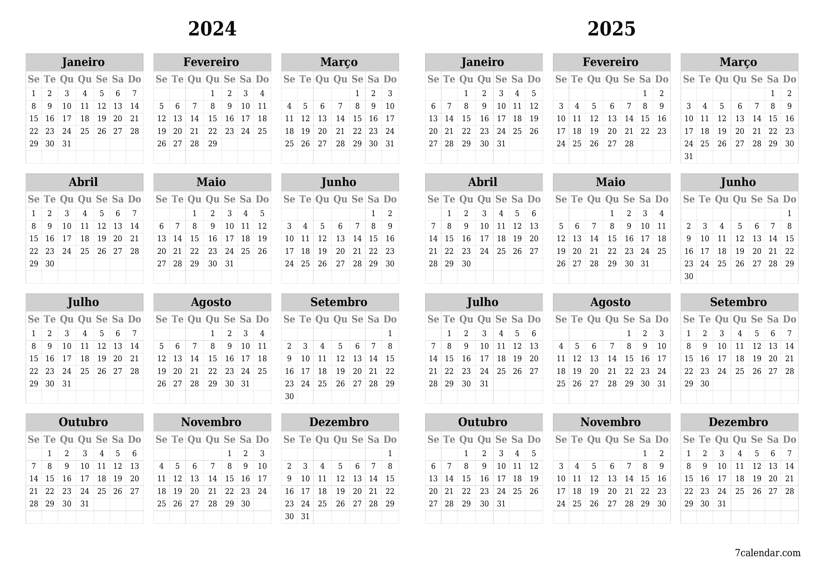  para impressão de parede modelo de grátishorizontal Anualmente calendário Novembro (Nov) 2024
