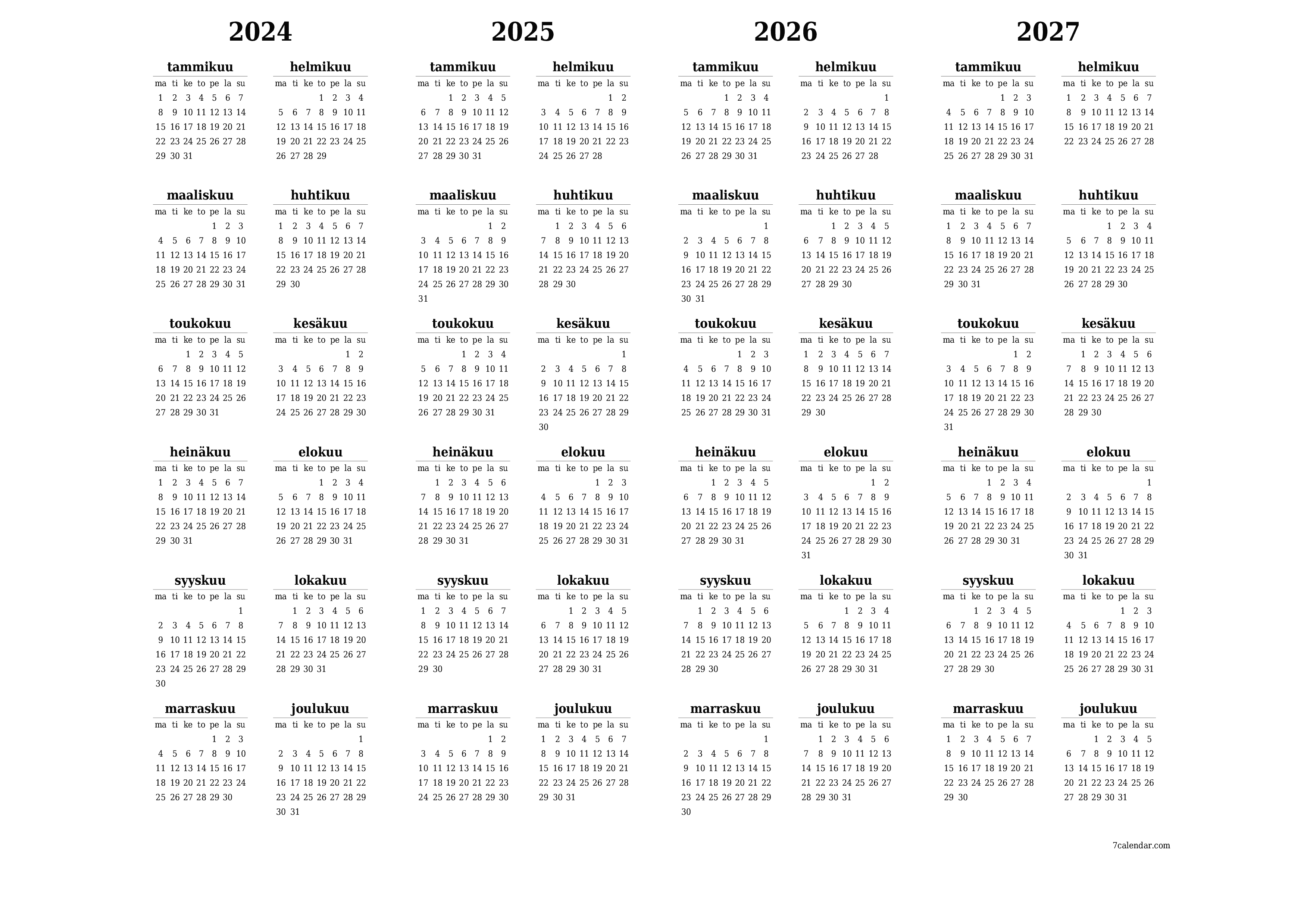 tulostettava seinä n malli ilmainen vaakasuoraan Vuosittain kalenteri joulukuu (joulu) 2024