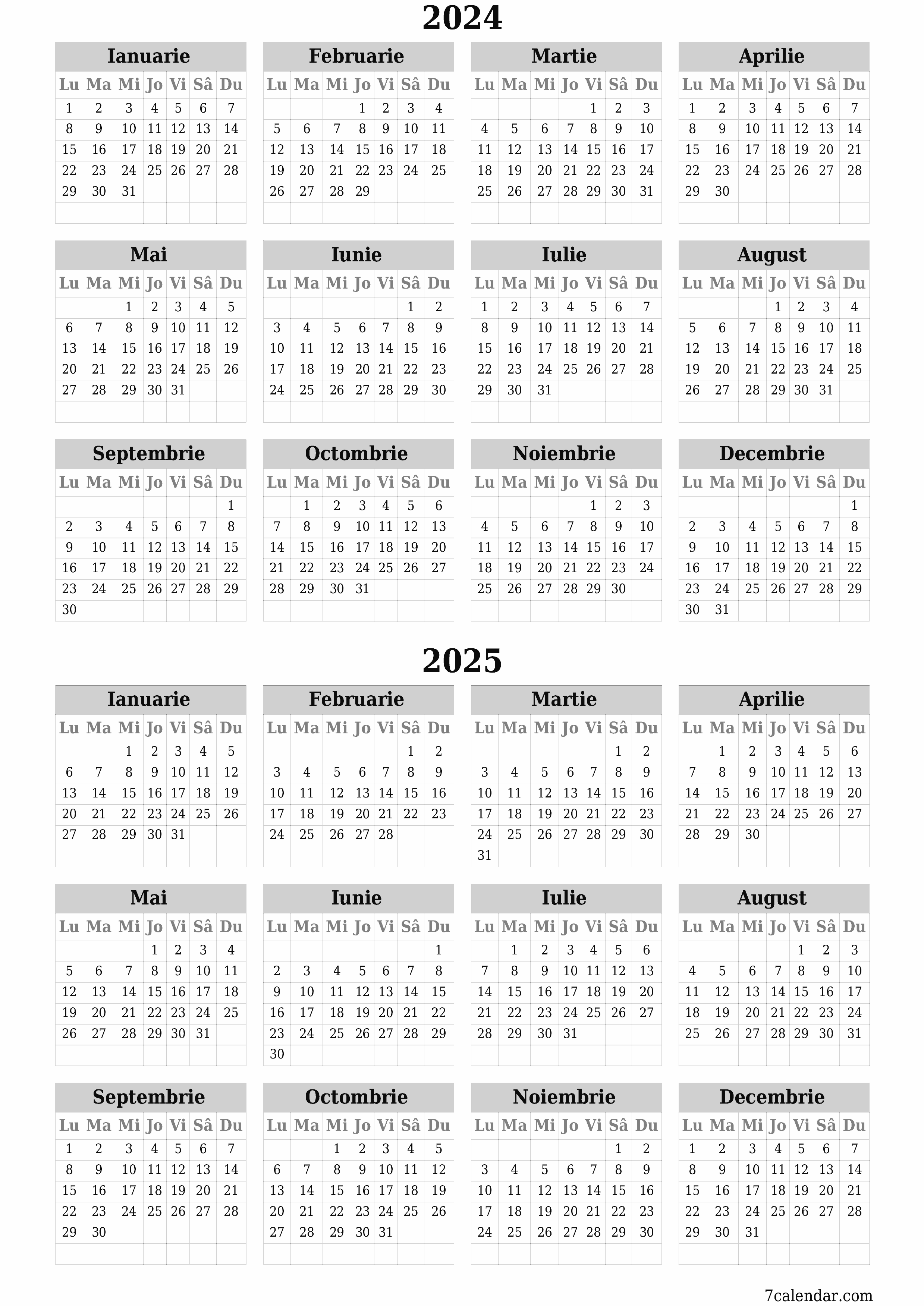  imprimabil de perete șablon de gratuitvertical Anual calendar Noiembrie (Nov) 2024