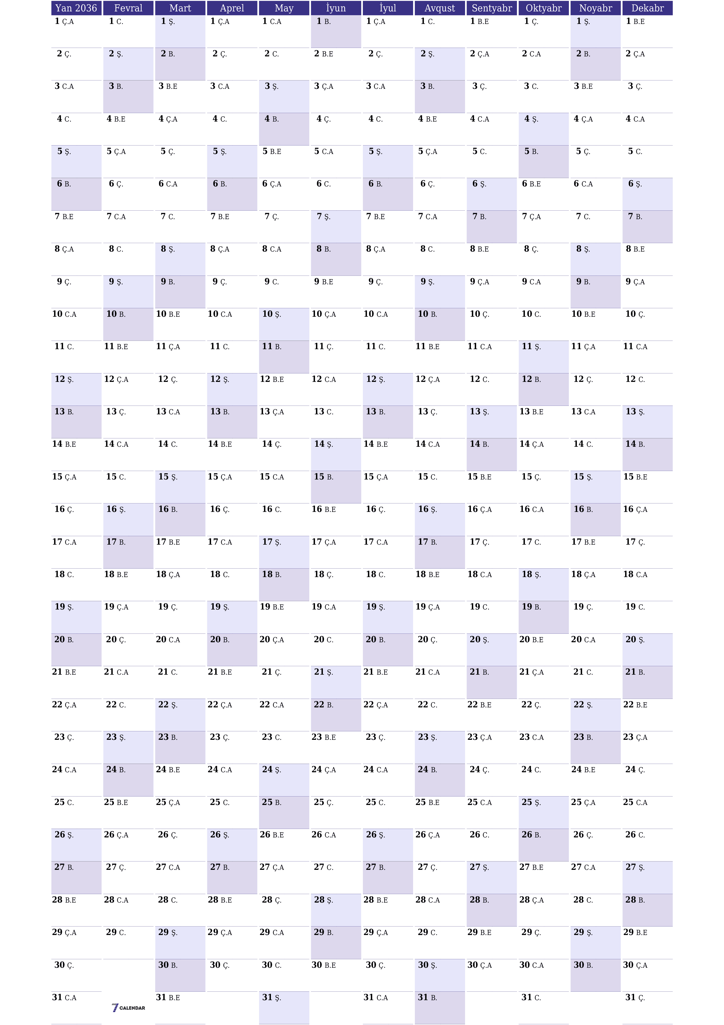 çap edilə bilən divar i şablonu pulsuz şaquli İllik planlaşdırıcı təqvim İyun (İyun) 2036